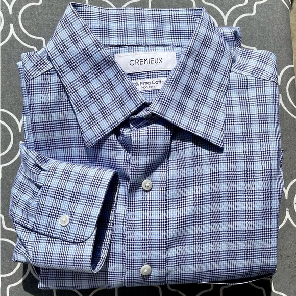 Cremieux 100% Pima Cotton Button‑Up Shirt – Size 15½ / 33, EUC - Picture 1 of 9